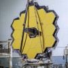 The primary mirror of NASA's James Webb Space Telescope stands in the massive clean room of NASA's Goddard Space Flight Center in Greenbelt, Maryland. (NASA/Chris Gunn)