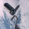 The Orbital ATK Cygnus space freighter is seen moments after being released from the grips of the Canadarm2 robotic arm. (NASA TV)